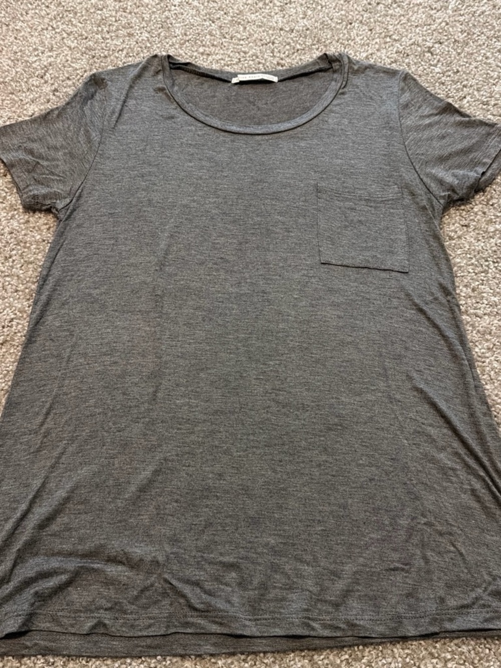 Active Basic Short Sleeve Crew Tee with Chest Pocket - Gray